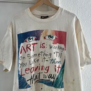 Vintage Fred Babb Men's White T Shirt - Men's Size XL